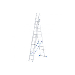 Лестница, 3 х 12 ступеней, алюминиевая, трехсекционная, Россия, Сибртех / 97822